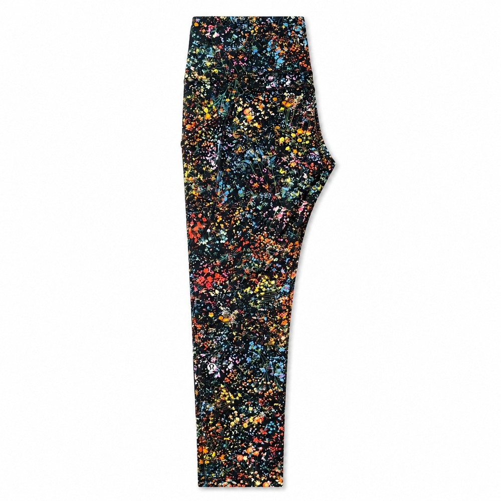 Lululemon Pace Rival High Rise Crop Leggings Floral Print Womens 6 - Picture 2 of 5
